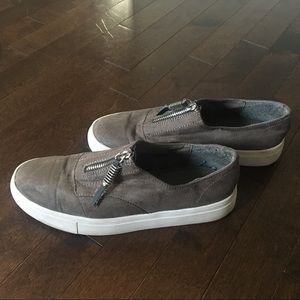 Grey Faux Suede Madden Girl Platform Sneakers - 7